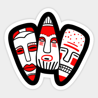 Traditional Ethnic Masks Sticker